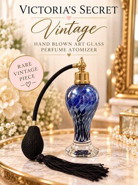 Victoria's Secret Blue and Gold Perfume Atomizer